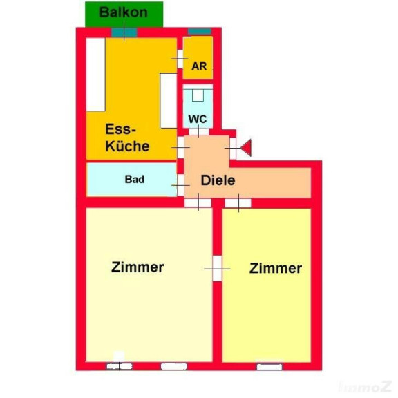 Wohnung - 8010, Graz - traumhafte 2-Zimmer-Altbauwohnung mit Innenhofbalkon bei Schillerplatz - ab 01.08.2024