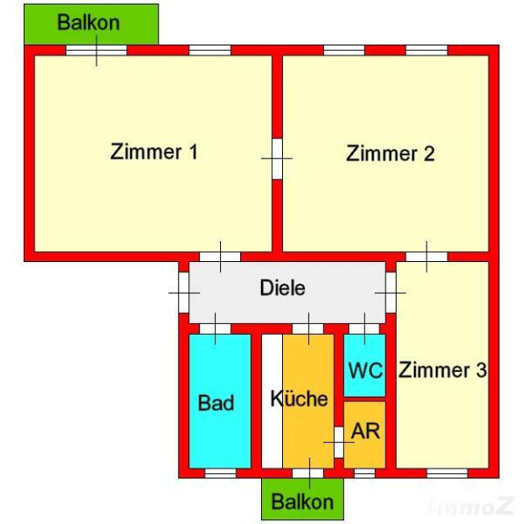 Wohnung - 8010, Graz - großzügige 3-Zimmer-Altbauwohnung mit 2 Balkonen in Geidorf - Nähe Geidorfplatz/UNI