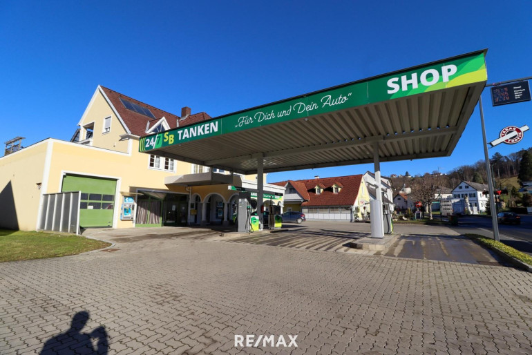 Halle / Lager / Produktion - 8421, Wolfsberg im Schwarzautal - Tankstelle mit Garagen &amp; Wohn- Geschäftshaus!