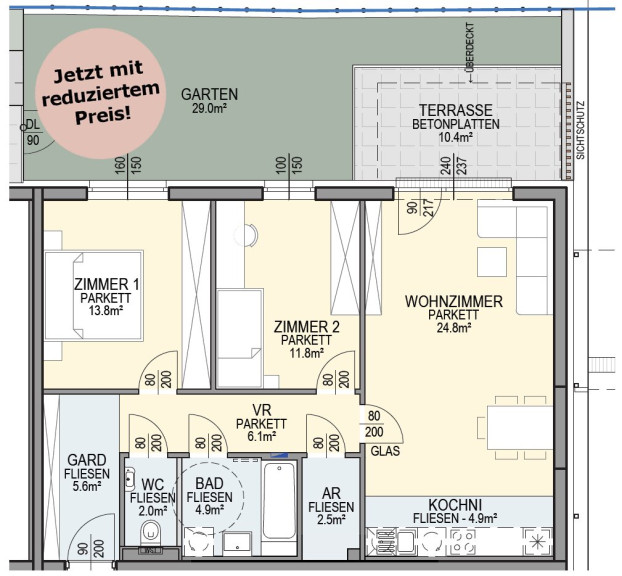 Wohnung - 2232, Deutsch-Wagram - Top 1 | Gemütlich vorsorgen in grüner Lage – 76 m²