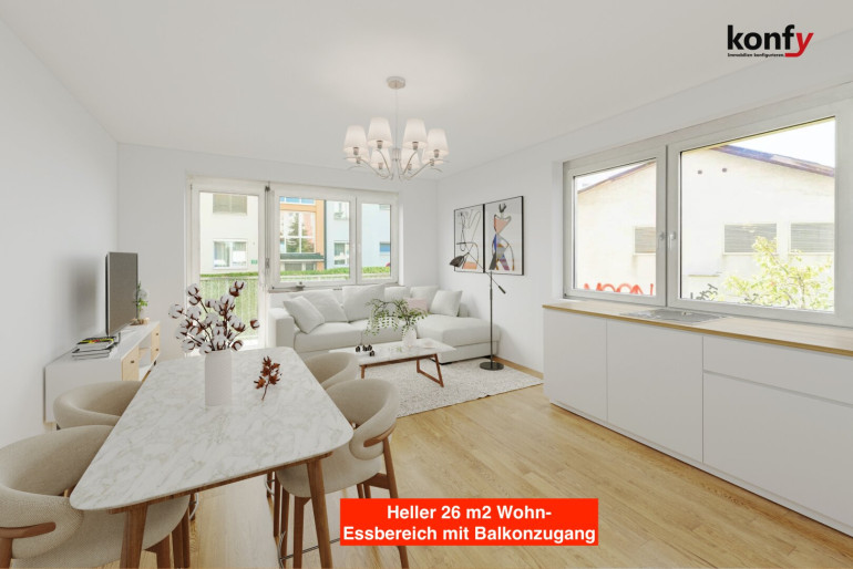 Wohnung - 8042, Graz - Neu sanierte 3-Zimmer-Wohnung mit Balkon, Fußbodenheizung und top Grundriss in Graz-St. Peter!