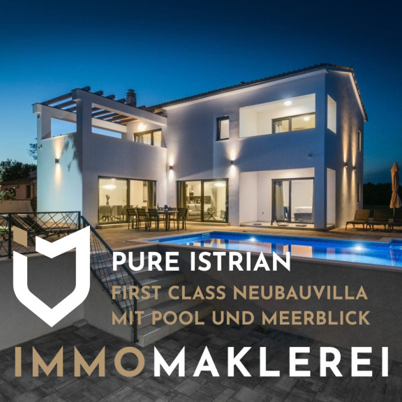 Haus - 52208, Krnica - PURE ISTRIAN - FIRST CLASS 
NEUBAUVILLA MIT POOL UND MEERBLICK