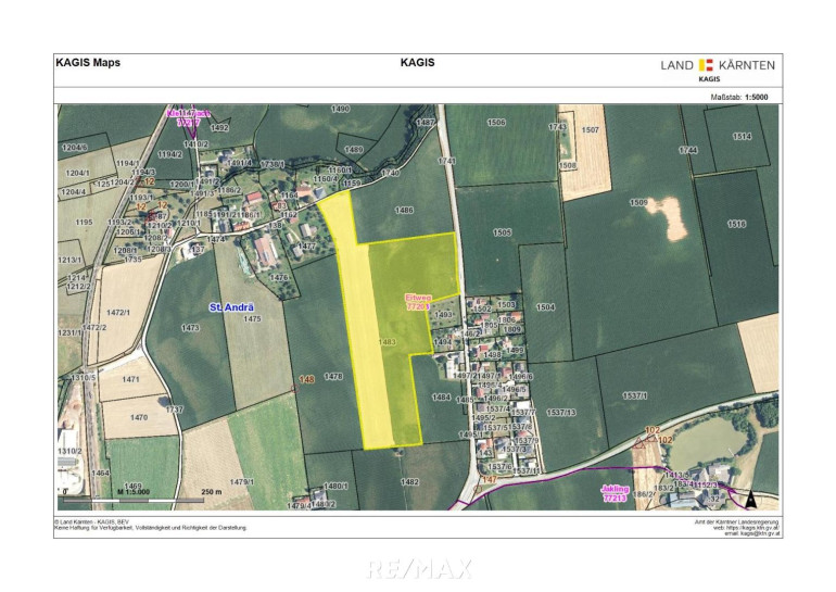 Land und Forstwirtschaft - 9433, St. Andrä - Ca. 5,68 ha große Ackerfläche in St. Andrä im Lavanttal zum Verkauf