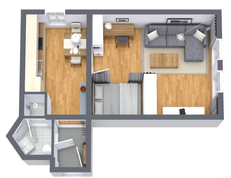 Wohnung - 8020, Graz - Helle 1-Zimmer Wohnung im 2.Stock in 8020 Graz! 5 Fahrradminuten von der FH Joanneum entfernt.