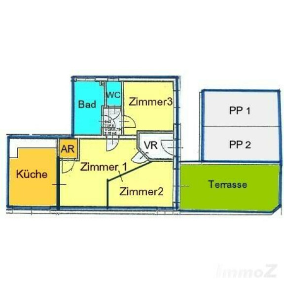 Wohnung - 8010, Graz - Provisionsfrei: kleine 3-Zimmerwohnung mit Terrasse und zwei Stellplätzen bei LKH / Med-Uni