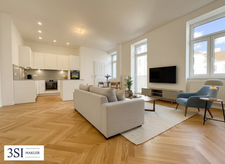 Wohnung - 1100, Wien - Altbau trifft Design – Traumhafte 3-Zimmer-Wohnung frisch saniert mit hofseitigem Balkon