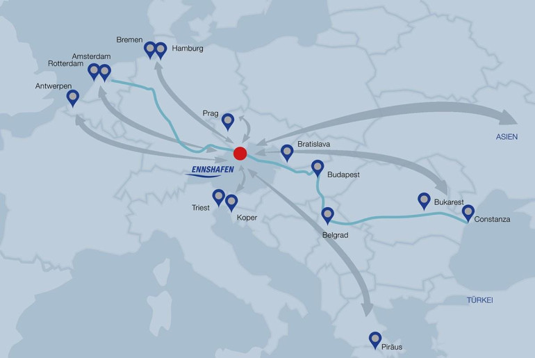 Halle / Lager / Produktion - 4482, Ennsdorf - <b>11.000m² BB-Grund- Halle im Hafen Enns - Ennsdorf </b>