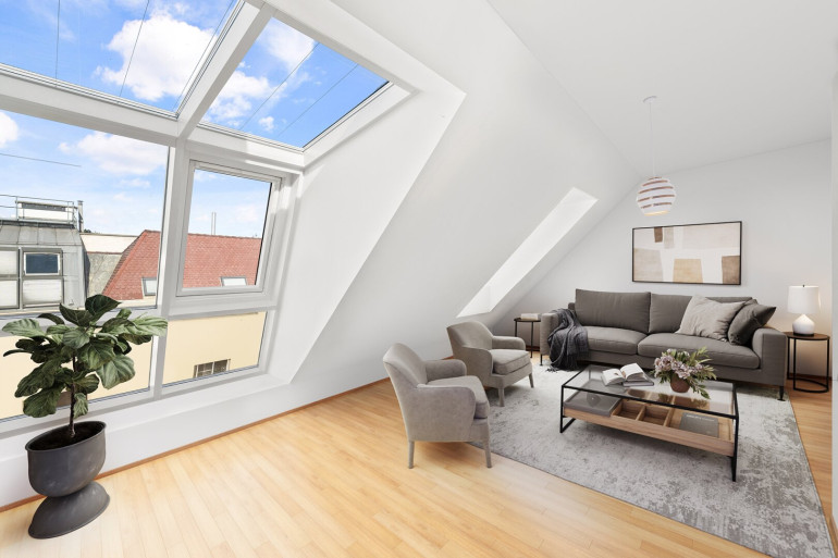 Wohnung - 1070, Wien - Ruheoase über den Dächern Wiens - Exklusive            4-Zimmer-Maisonette mit Terrassen-Oase