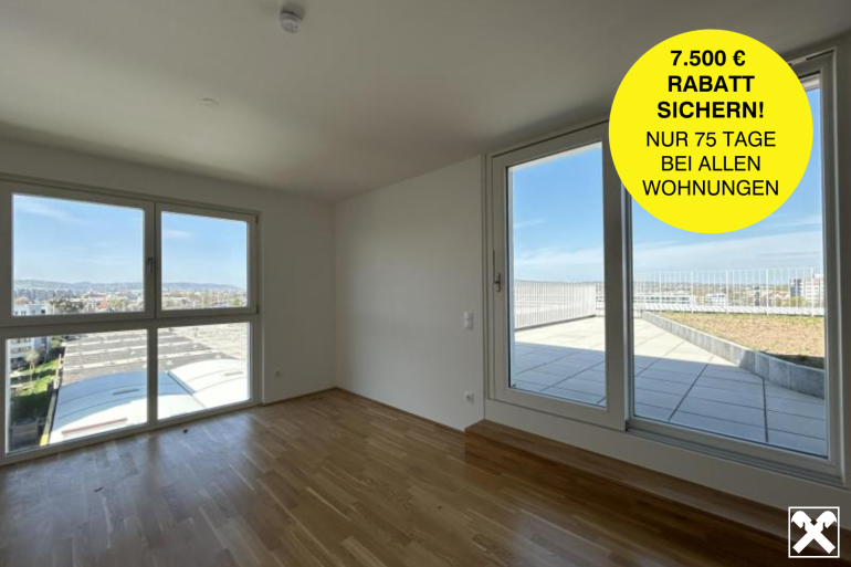 Wohnung - 1210, Wien - Jetzt mit Aktion sparen! Ihr neues Zuhause im Dachgeschoss – Großzügige Terrasse & Dachgarten inklusive!