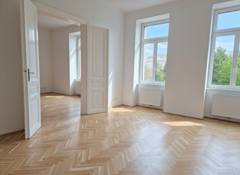Wohnung - 1050, Wien - Stilvolle 2 Zimmer Erstbezugs-Altbauwohnung mit Balkon in zentraler Lage mit Parkblick!