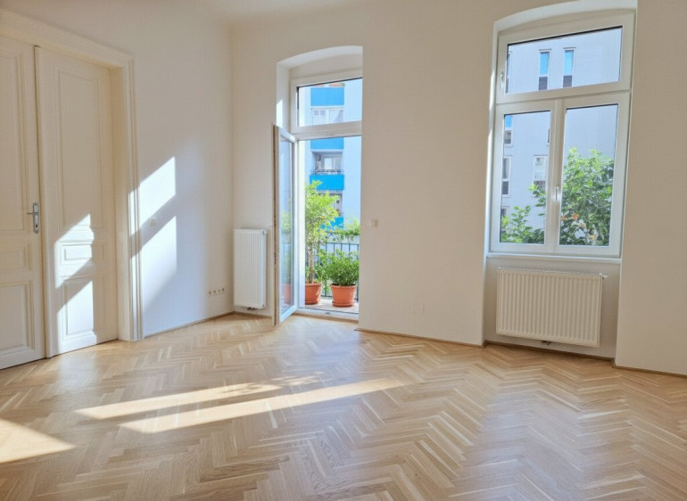 Wohnung - 1050, Wien - Sehr gut angeordnete 2 Zimmer Erstbezugs-Altbauwohnung mit Balkon in sehr ruhiger, zentraler Lage!