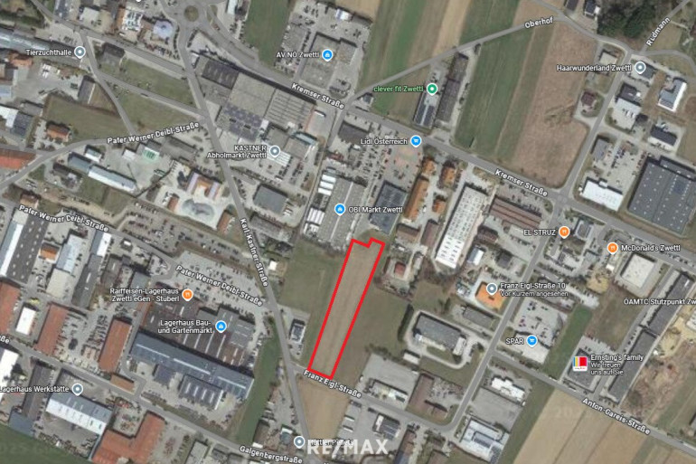 Grundstück - 3910, Zwettl-Niederösterreich - Zwei Gewerbegrundstücke mit zusammen über 7.000 m² – Bauland Betriebsgebiet (BB) in Zwettl Stadt