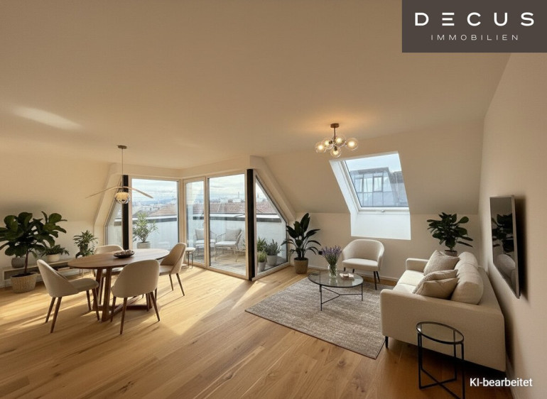 Wohnung - 1140, Wien - Wohnen mit Glorietteblick – Elegante 2-Zimmer-Dachgeschosswohnung mit zwei Terrassen