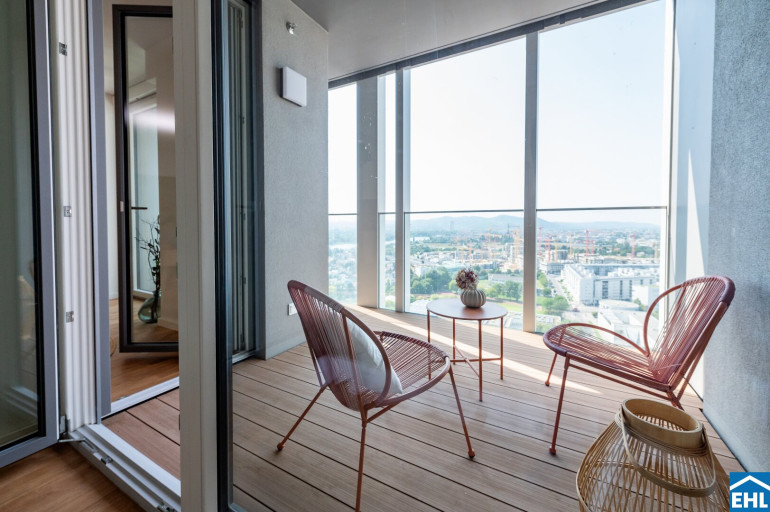 Wohnung - 1220, Wien - Exklusiver 3-Zi.-Erstbezug mit Sauna & Skylineblick