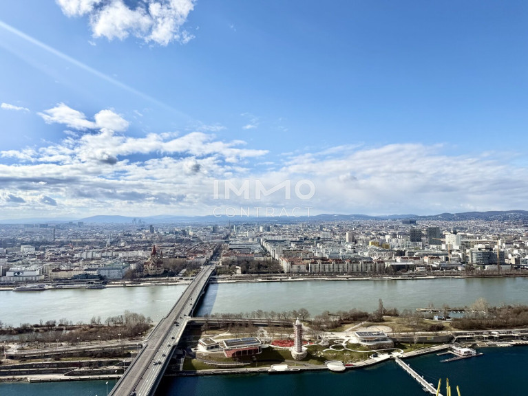 Wohnung - 1220, Wien - Exklusive 3 Zimmer Eckresidenz mit unverbaubarem Blick über Innenstadt & Donau -40m2 Freifläche - DC2