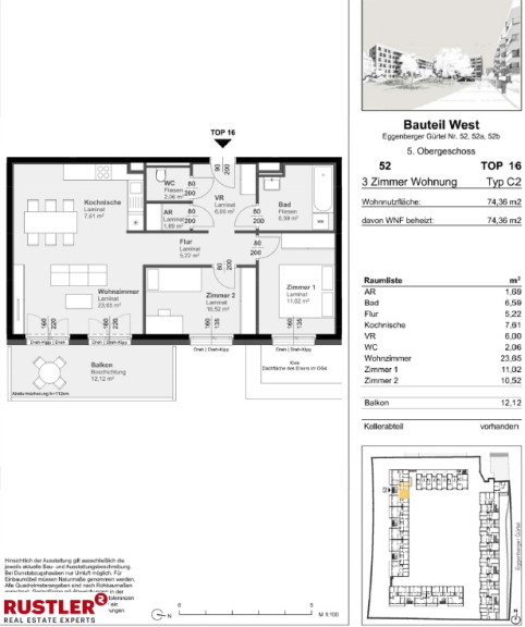 Wohnung - 8020, Graz - Attraktive 3 Zimmer-Wohnung nahe City Park 