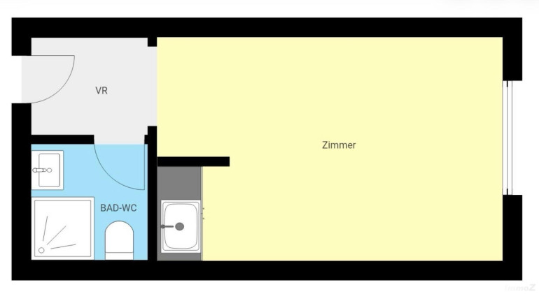 Wohnung - 8020, Graz - einfache Singlegarconniere, teilmöbliert, All inklusiv 396,- Euro ab 15.2.2026