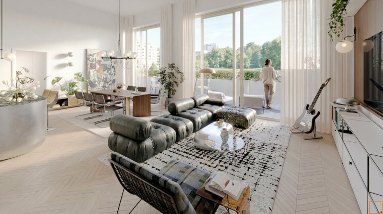 Wohnung - 1040, Wien - FUNKHAUS - GARTENWOHNUNG mit großer Terrasse und Ateliercharakter - Raumhöhe über 4 Meter!