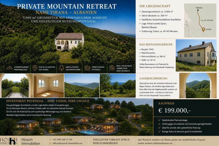 Haus - 3014, Bashkia Elbasan - Private Mountain Retreat nahe Tirana – 3.900 m² Grundstück mit spektakulärer Panoramalage