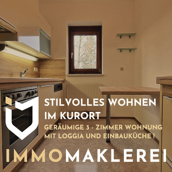 Wohnung - 4540, Bad Hall - - STILVOLLES WOHNEN IM KURORT-
GERÄUMIGE 3 - ZIMMER WOHNUNG MIT LOGGIA UND EINBAUKÜCHE !