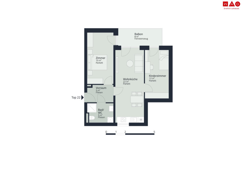 Wohnung - 8055, Graz - Moderne Erstbezug 3-Raum-Wohnung in Graz!