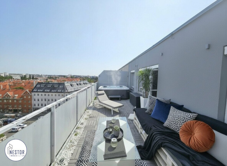 Wohnung - 1210, Wien,Floridsdorf - Charmante, vollrenovierte 4-Zimmer-DG-Wohnung mit 2 Terrassen und Fernblick!