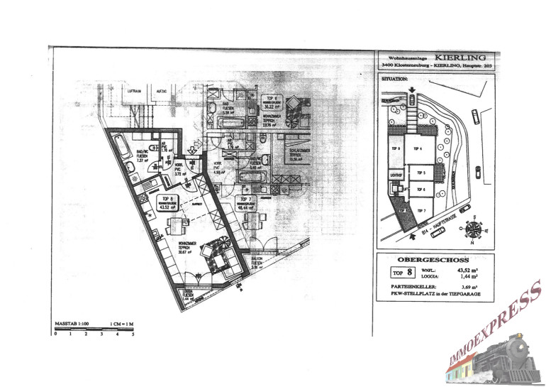 Wohnung - 3400, Klosterneuburg Kierling - Singlewohnung mit Lift, (Mini) Balkon, und Garagenplatz
