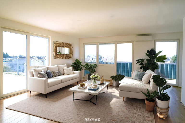 Wohnung - 2460, Bruck an der Leitha - RESERVIERT! Exklusives Dachgeschoss - zwei große Terrassen - tolle Rundumsicht!