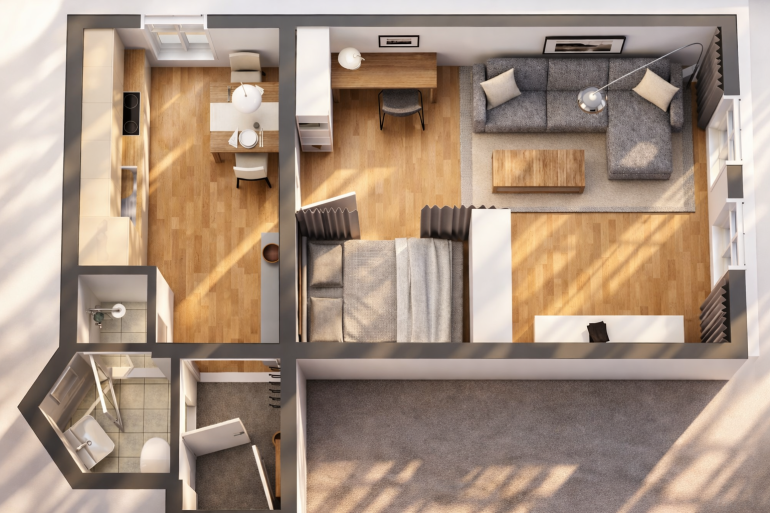 Wohnung - 8020, Graz - Helle 1-Zimmer Wohnung im 2.Stock in 8020 Graz! 5 Fahrradminuten von der FH Joanneum entfernt.