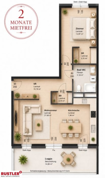 Wohnung - 8020, Graz - 2 MONATE MIETFREI | Zentral wohnen mit Stil