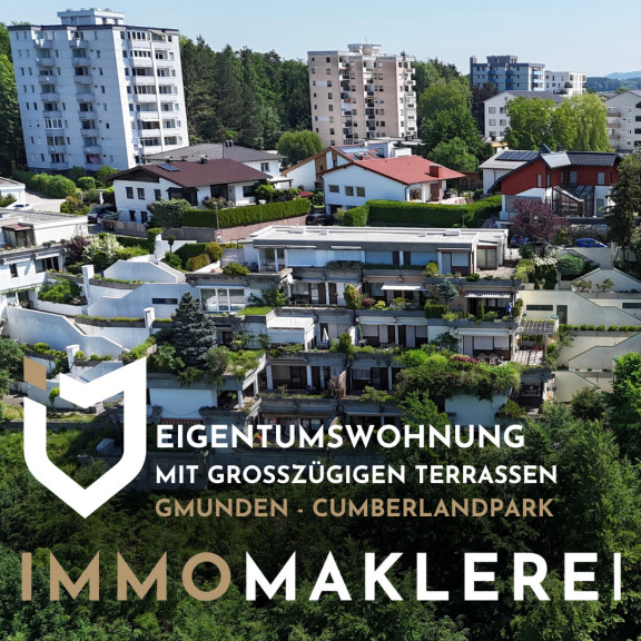 Wohnung - 4810, Gmunden - TERRASSENWOHNUNG - GMUNDEN  CUMBERLANDPARK 
MIT NATURNAHER AUSSICHT
