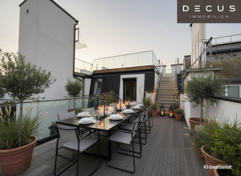 Wohnung - 1020, Wien - EXKLUSIVES PENTHOUSE | MIT PRIVATER SAUNA UND WHIRLPOOL | TERRASSENFLÄCHE AUF ZWEI EBENEN UND RUNDUM-BLICK | DIREKTER LIFTZUGANG AUS DER WOHNUNG