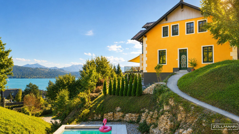 Haus - 9210, Pörtschach am Wörther See - PÖRTSCHACH | Villa mit traumhaftem Seeblick  | Pool | ca. 200m Luftlinie zum See | Aufzug | ZELLMANN IMMOBILIEN