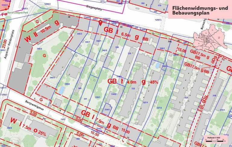 Grundstück - 1220, Wien - Bau von 700 m² Wohnungen in der Benjowskigasse in Wien Aspern