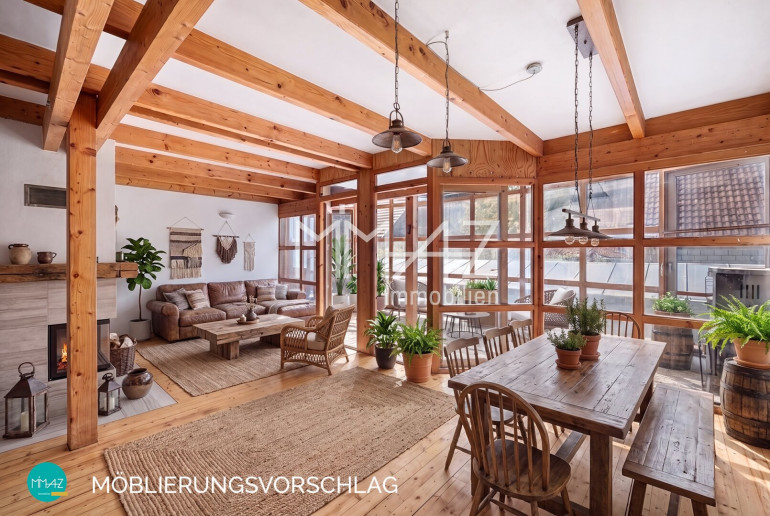 Haus - 2392, Sulz im Wienerwald - Zwischen Wald, Freiraum und Gemeinschaft: Idyllisches Hideaway im Wienerwald: 5-Zimmer Reihenhaus mit 3 Veranden.