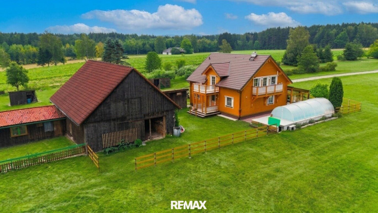 Haus - 3874, Hörmanns bei Litschau - Waldviertler Alleinlage! Großes Anwesen mit neuem skandinavischem Blockhaus, Pool und Nebengebäuden