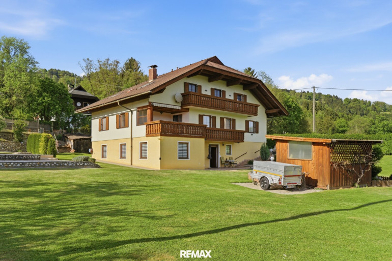 Haus - 9555, Glanegg - Wohnidylle in Glanegg – Mehrfamilienhaus mit Garten, Fischteich und viel Platz