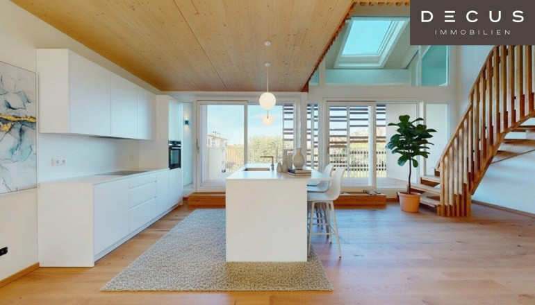 Wohnung - 8010, Graz - | LUXURIÖSES PENTHOUSE |  HELLE DACHGESCHOSS-MAISONETTE MIT BLICK AUF DEN SCHLOSSBERG | 4 ZIMMER & OFFENER WOHN-KÜCHENBEREICH | 2 BÄDER | GALERIE |  2 TERRASSEN | ca. 155m² | DIREKTER LIFTZUGANG | TOP LAGE