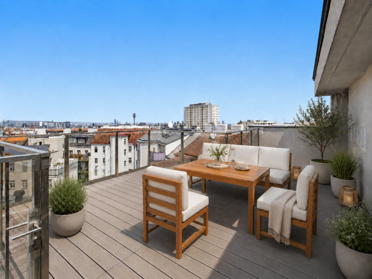 Wohnung - 1100, Wien - Über den Dächern von Wien: 2,5-Zimmer-Maisonette mit Sonnenterrasse, U1 Troststraße