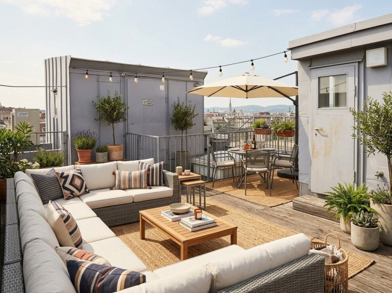 Wohnung - 1030, Wien - 1030! Repräsentatives 4-Zimmer DG mit Terrasse & Dachterrasse nahe Rochusmarkt! ERSTBEZUG NACH GENERALSANIERUNG!