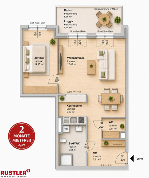 Wohnung - 8020, Graz - Ihr neues Zuhause | 2 Zimmer | 2 MONATE MIETFREI