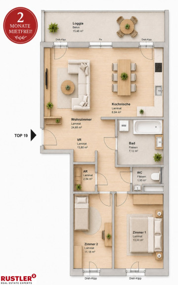 Wohnung - 8020, Graz - Stadtgefühl inklusive | 2 MONATE MIETFREI