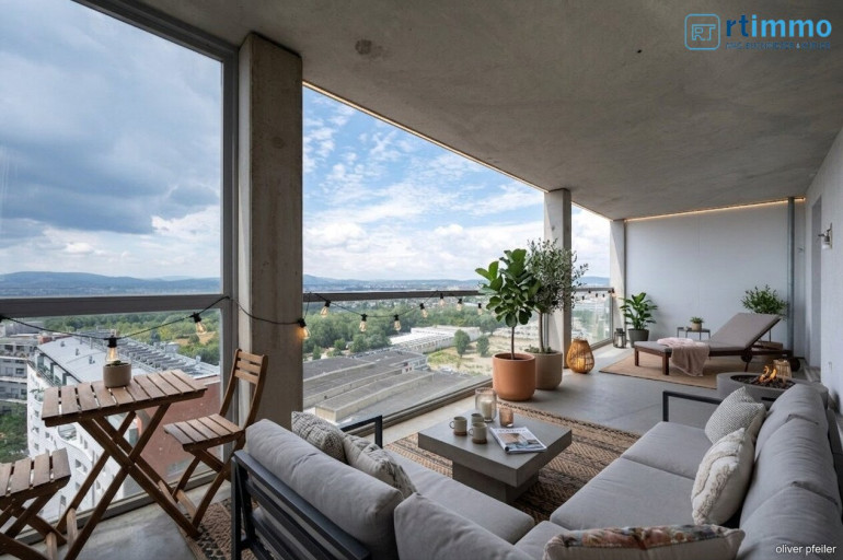 Wohnung - 1100, Wien - AVANT-GARDE ARCHITEKTUR COOP HIMMELBLAU: 3,5 ZIMMERWOHNUNG mit riesiger Loggia und Fernblick