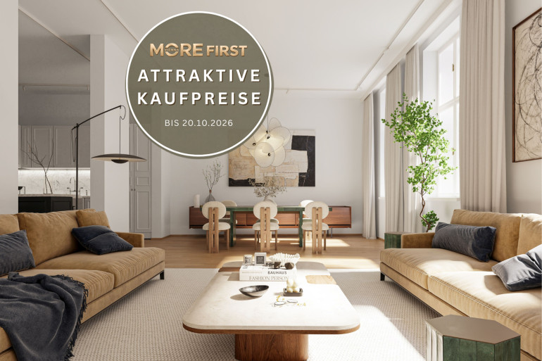 Wohnung - 1020, Wien - MORE VIENNA – ALTBAUFLAIR IM NEUBAU | 4 ZIMMER MIT 3,10 M RAUMHÖHE