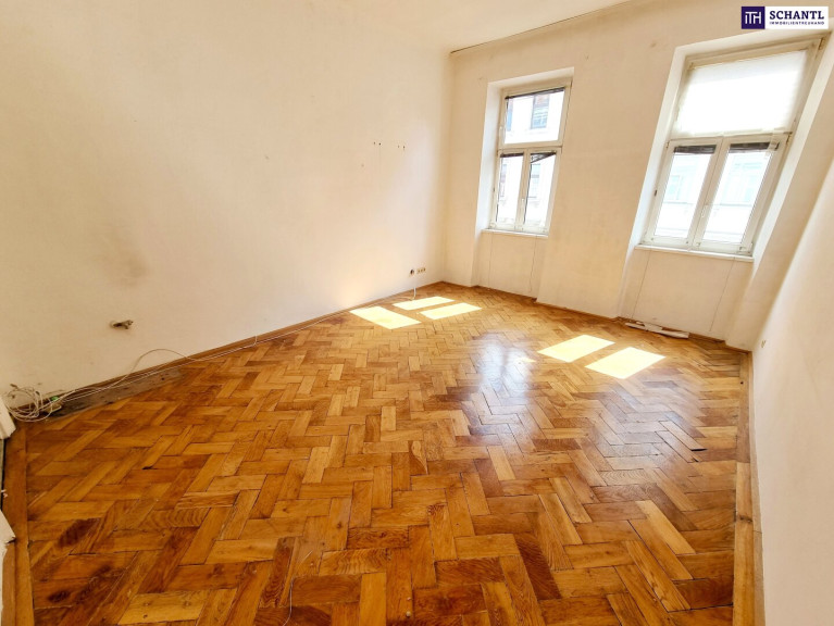 Wohnung - 1200, Wien - Neuer Preis! Das Haus trägt Smoking, die Wohnung wartet noch auf ihr Kleid! Renovierungsbedürftige Altbauwohnung mit toller Raumaufteilung + Traumhaft schönes Haus + Perfekte Infrastruktur und Anbindung!