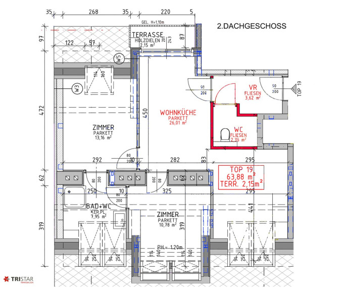 Wohnung - 1050, Wien - NEU! ++ NEUBAU ++ AUFSTOCKUNG ++ 1050 WIEN ++  ERSTBEZUG ++ HIMMELSRICHTUNG: SÜD-WEST ++ BARRIEREFREI ++ 8-PERSONEN-AUFZUG ++