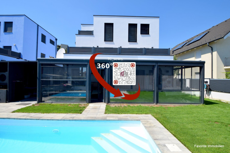 Haus - 2301, Groß-Enzersdorf - 5 Zimmer + 3 Zimmer im Wohnkeller, Wintergarten + Pool -Viel Platz an der Wiener Stadtgrenze: