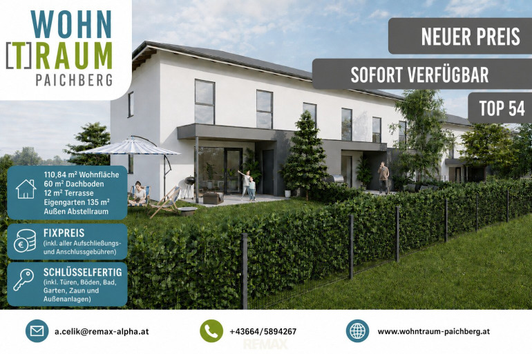 Haus - 4522, Sierning - SOFORT VERFÜGBAR! NEUER PREIS I SCHLÜSSELFERTIG - GEFÖRDERTES Doppelhaus I Top 54 I WOHNTRAUM PAICHBERG