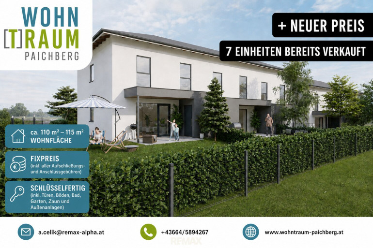 Haus - 4522, Sierning - NEUER PREIS - SCHLÜSSELFERTIG - GEFÖRDERTES Mittelreihenhaus I Top 52 a I WOHNTRAUM PAICHBERG