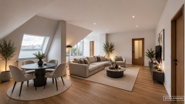 Wohnung - 1230, Wien - NÄHE LIESINGER BAD | Dachgeschosswohnung mit großzügigem Wohnbereich, 3 weitern Zimmern | Küche | Abstellraum | ZELLMANN IMMOBILIEN